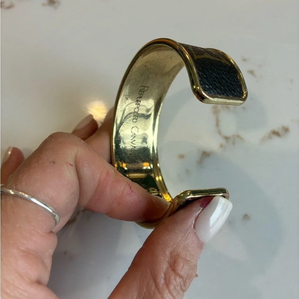 Louis Vuitton repurposed leather cuff